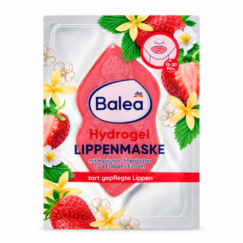 قناع شفاه Balea Hydrogel بالفراولة والفانيليا