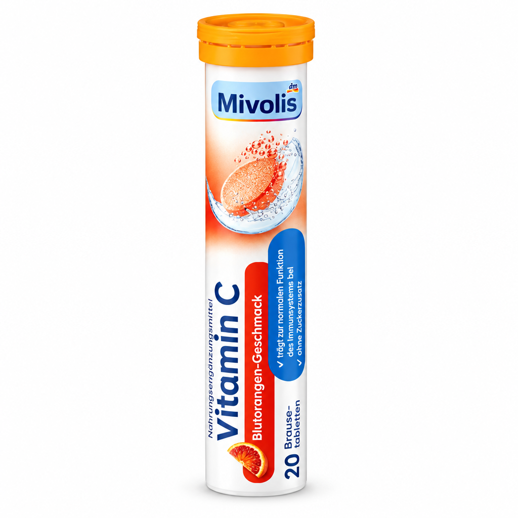 Vitamin C Brausetabletten ميفوليس 20 قرص فوار بنكهة البرتقال الدموي