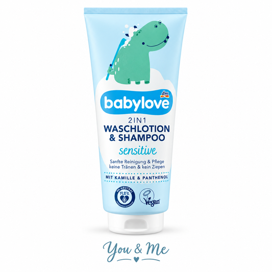 شامبو وغسول babylove Sensitive 2 في 1 للأطفال 200مل - You & Me