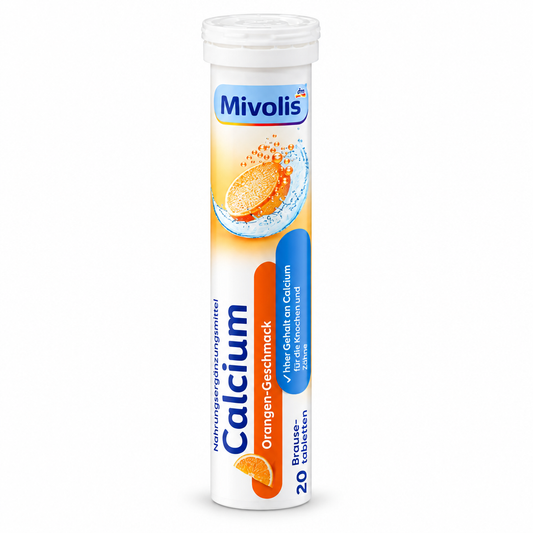 Calcium Brausetabletten ميفوليس 20 قرص فوار بنكهة البرتقال