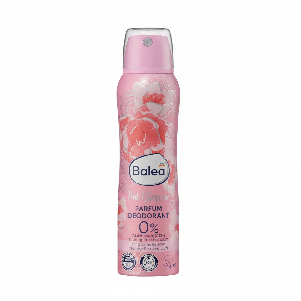 بخاخ مزيل عرق Balea Pink Blossom خلفية بيضاء 1:1