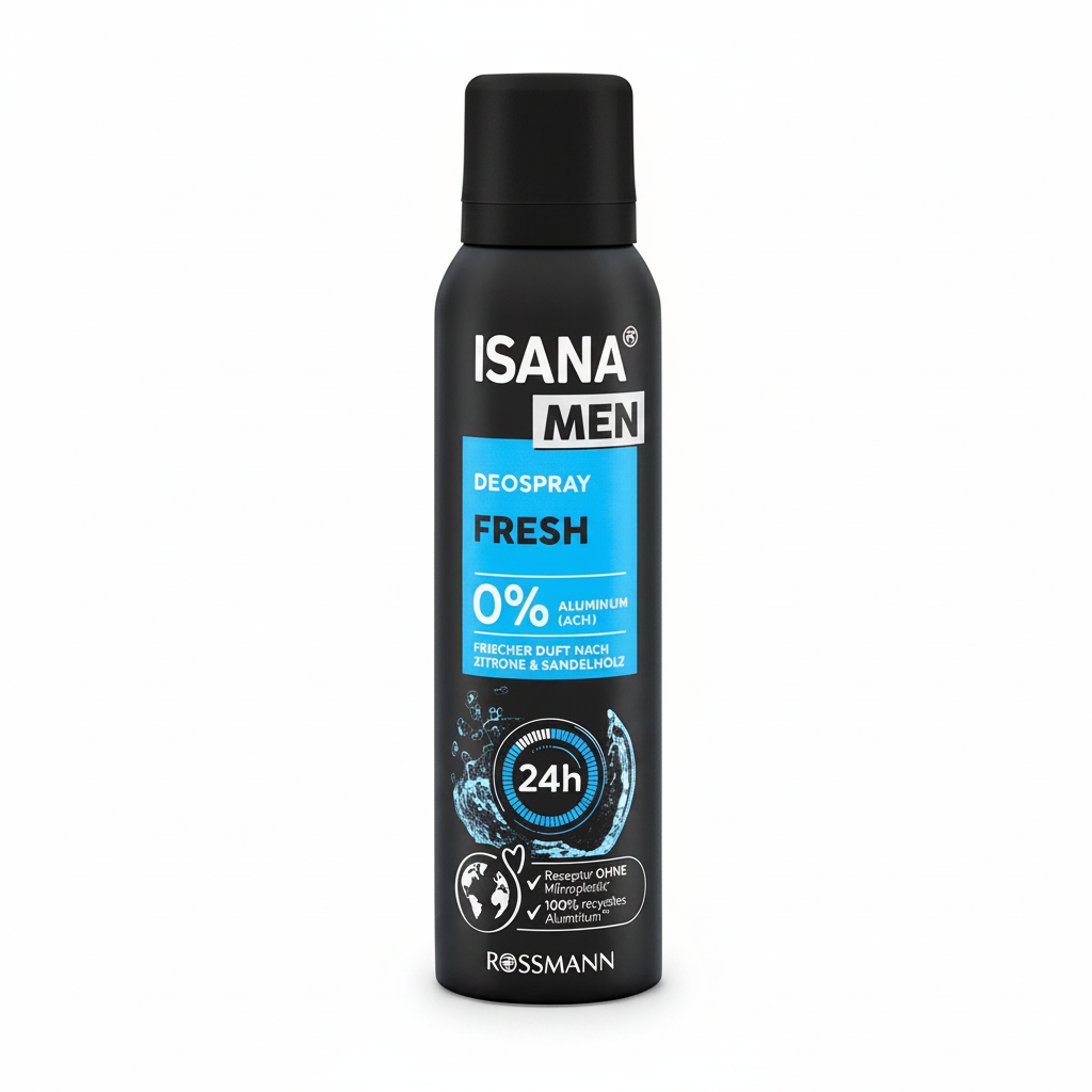 بخاخ مزيل عرق ISANA MEN Fresh خلفية بيضاء 1:1