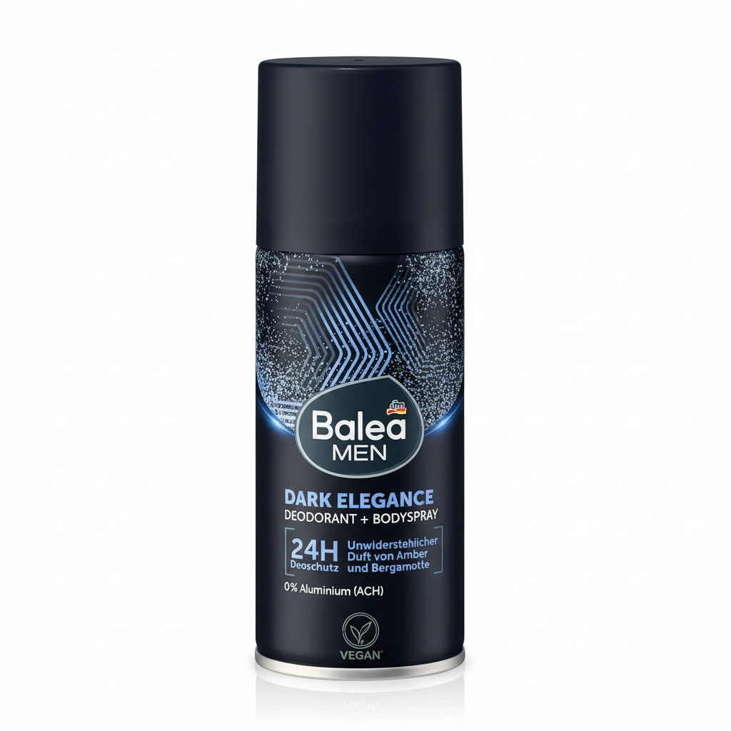 بخاخ مزيل عرق Balea MEN Dark Elegance خلفية بيضاء 1:1