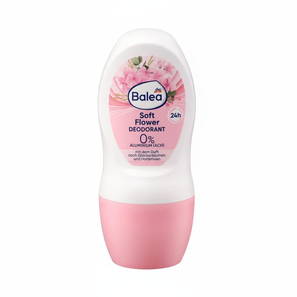 مزيل عرق رول أون Balea Soft Flower خلفية بيضاء 1:1