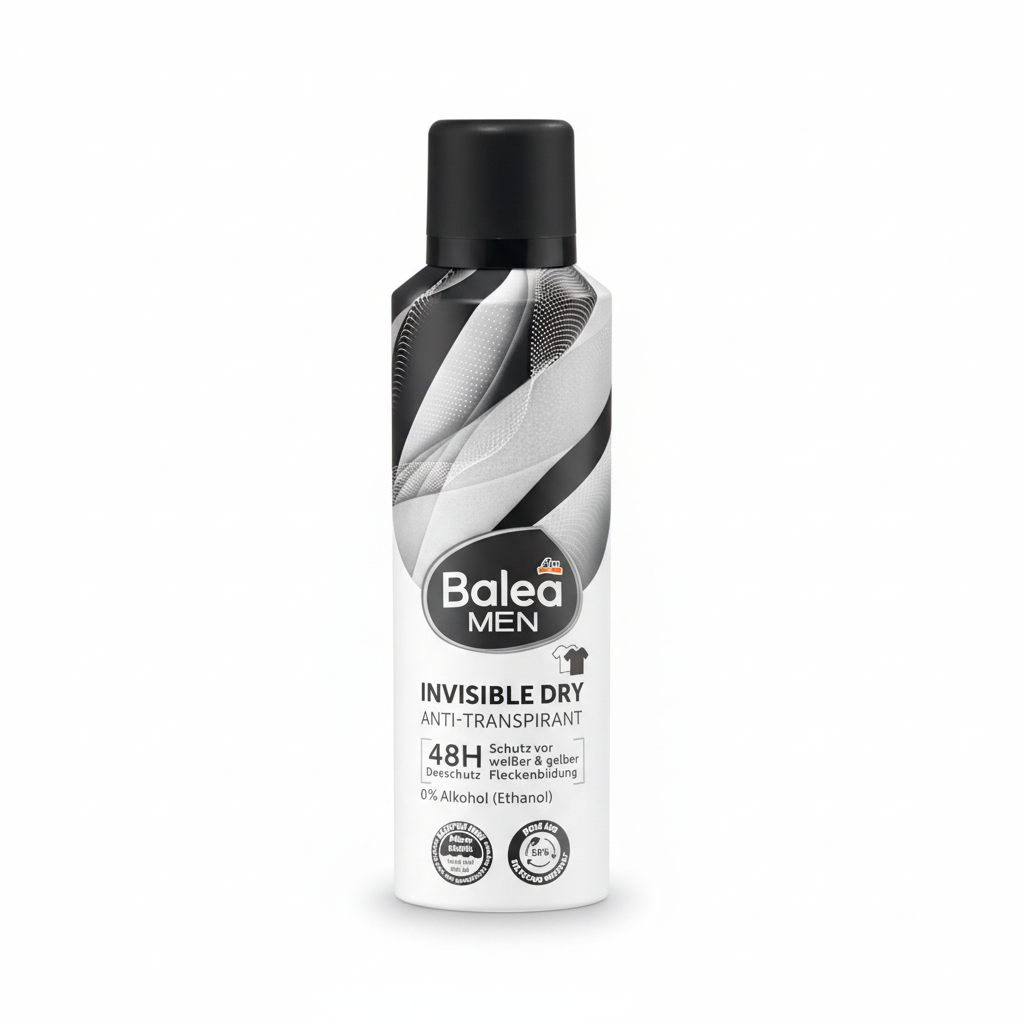 بخاخ مزيل عرق Balea MEN Invisible Dry خلفية بيضاء 1:1